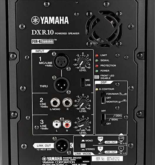 enceinte active yamaha dxr10 vue arriere profil enceinte active yamaha dxr10