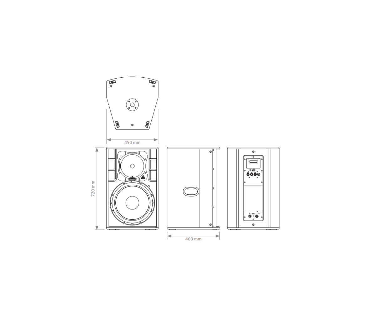enceinte amate audi x15t dimensions